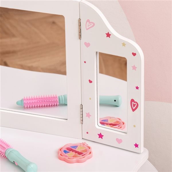 Kids vanity clearance table and stool