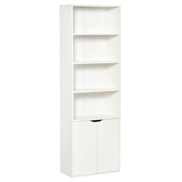 Homcom White Composite 4 Shelf Bookcase, 26 Inch Wide Bookcase