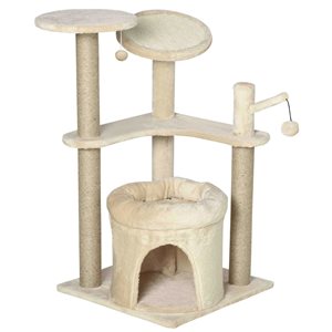 PawHut 34.25-in Off-White Polyester Cat House