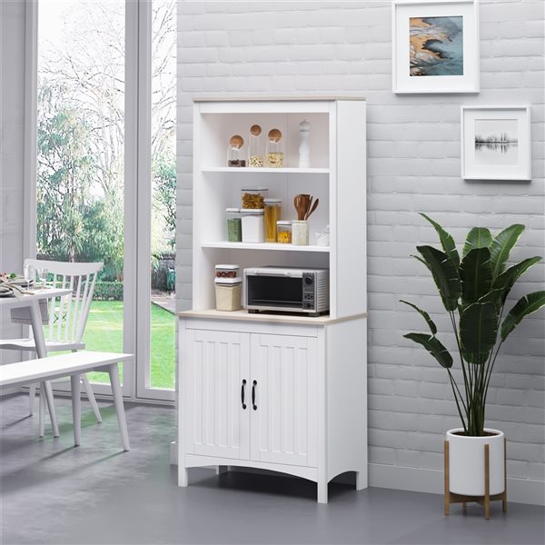 HomCom 70-in White Composite Pantry