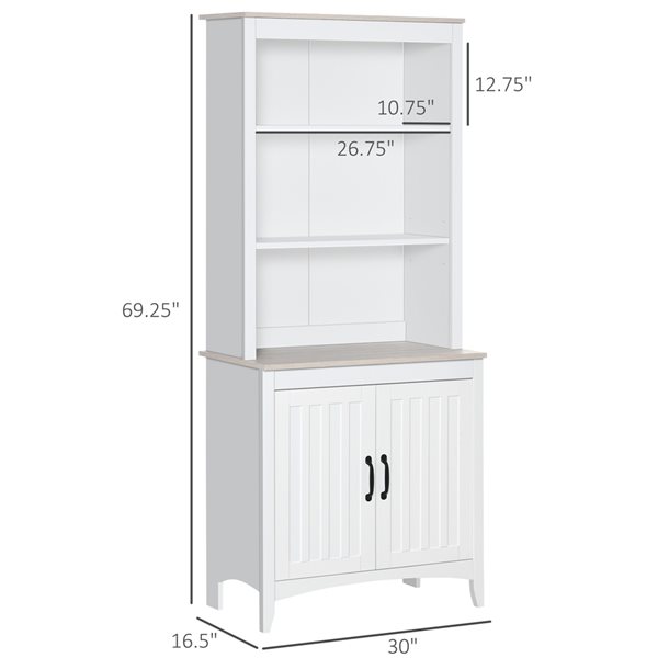 HomCom 70-in White Composite Pantry