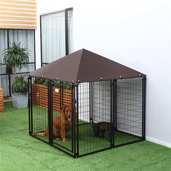 PawHut 4.58-ft L x 4.58-ft W x 5-ft H Pet Kennel