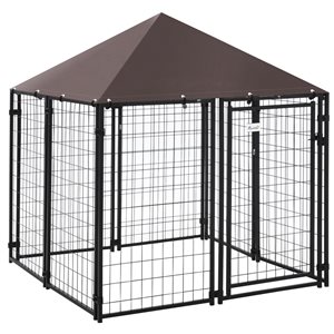 PawHut 4.58-ft L x 4.58-ft W x 5-ft H Pet Kennel