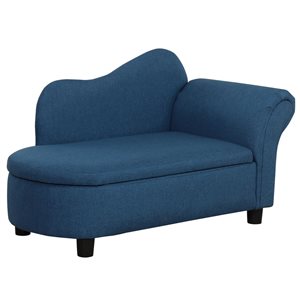 Qaba 19.25-in Blue Upholstered Kids Accent Chair with Storage
