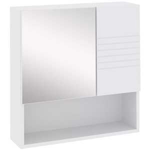 kleankin 21.75-in x 21.75-in Surface White Mirrored Rectangular Medicine Cabinet