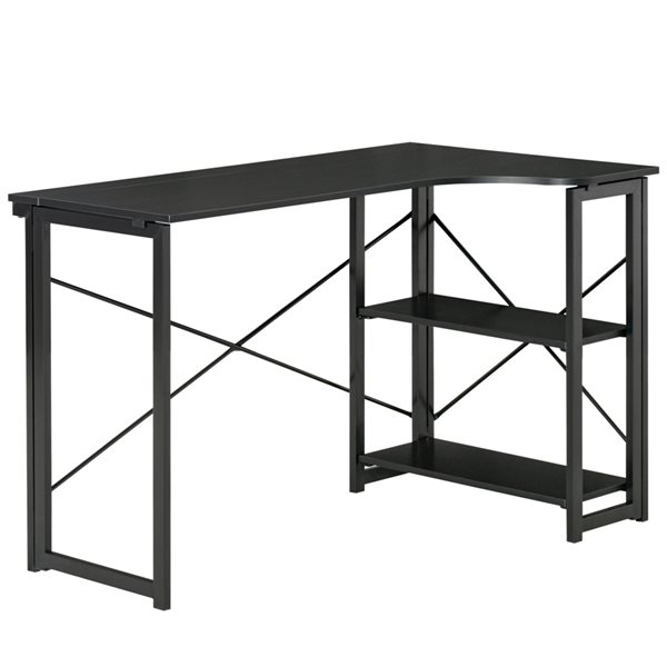 HomCom 28.5-in Black Modern/Contemporary L-Shaped Desk 836-426BK | RONA