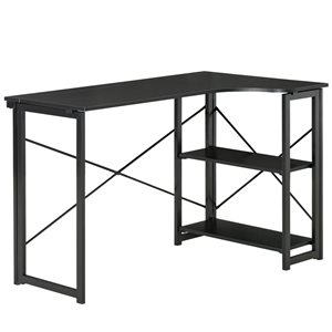 HomCom 28.5-in Black Modern/Contemporary L-Shaped Desk