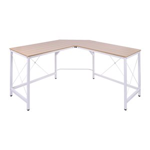 HomCom 21.75-in Brown Modern/Contemporary L-Shaped Desk