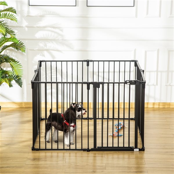 PawHut 30-in x 24.5-in Black Steel Indoor Playpen