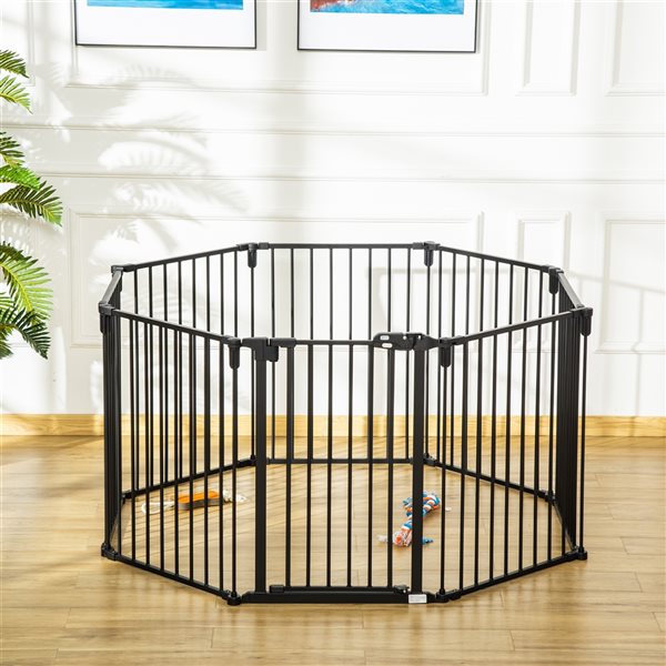 PawHut 30-in x 24.5-in Black Steel Indoor Playpen