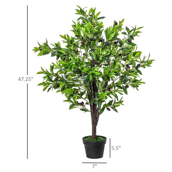 Outsunny 47.25-in Green Artificial Olive Tree