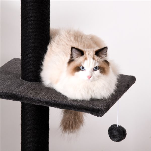 PawHut 96.46-in Grey Polyester Cat Tree