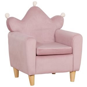 Qaba 22.83-in Pink Upholstered Kids Accent Chair