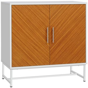 HomCom White and Brown Composite Sideboard
