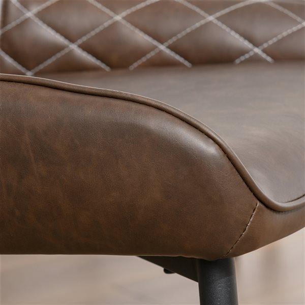 HOMCOM Contemporary Faux Leather Upholstered Side Chairs (Metal Frame) - Set of 2