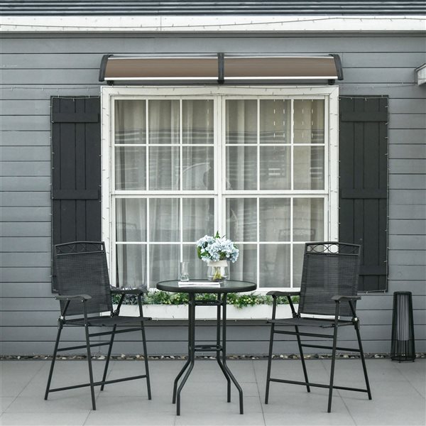 Outsunny 78.75-in W Solid Slope Window/Door Fixed Awning