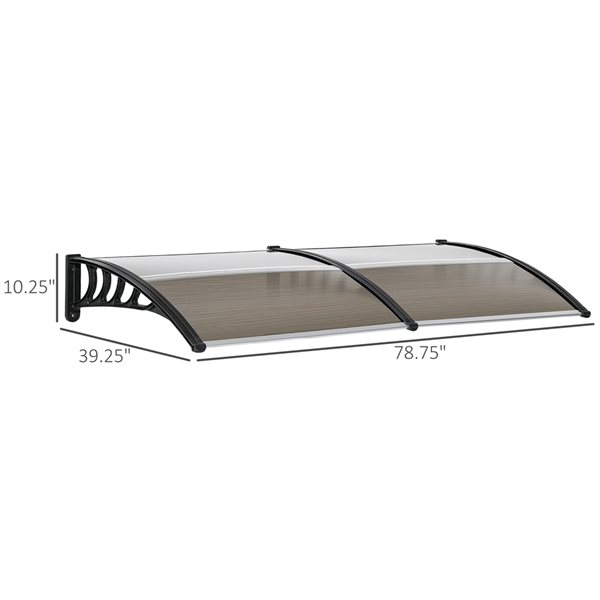 Outsunny 78.75-in W Solid Slope Window/Door Fixed Awning