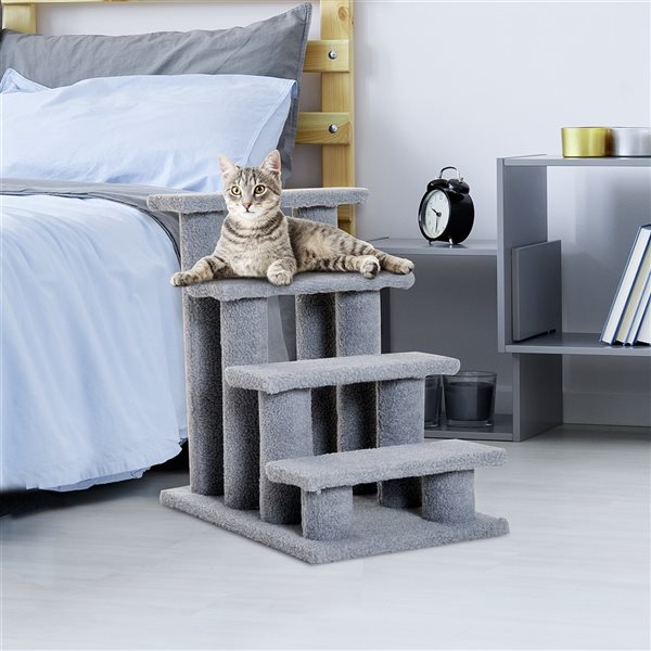 PawHut 23.62-in Grey Polyester Cat Tree