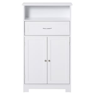 kleankin 23.5-in W x 42.75-in H x 11.75-in D White MDF Freestanding Linen Cabinet