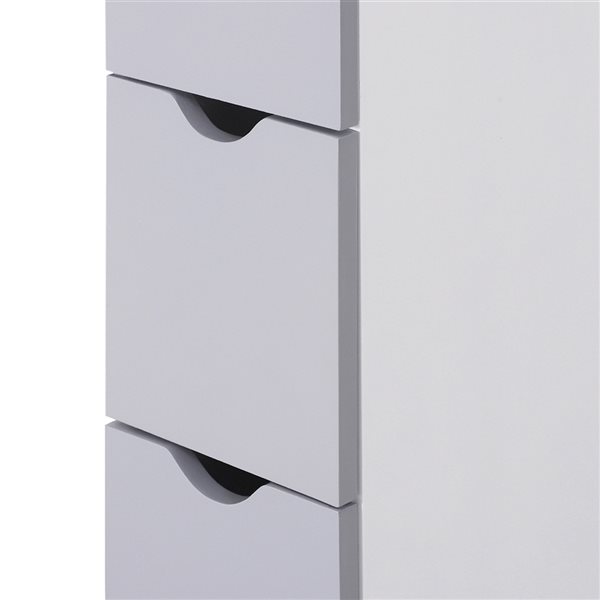 HOMCOM 6-in W x 55-in H x 13-in D White and Grey Composite Freestanding Linen Cabinet