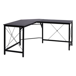 HomCom 21.75-in Black Modern/Contemporary L-Shaped Desk