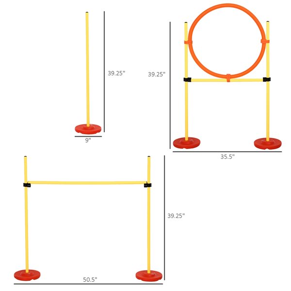 Pawhut Intermediate Dog Park Agility Course Kit - 3-Piece