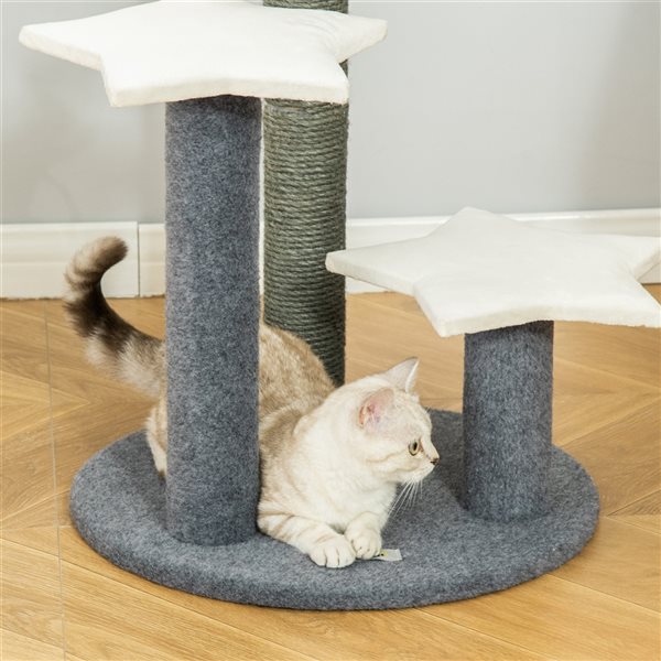 PawHut 29.13-in Grey Polyester Cat Tree