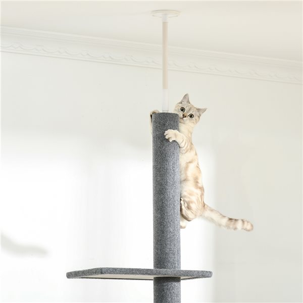 PawHut 102.25-in Grey Cat Tree