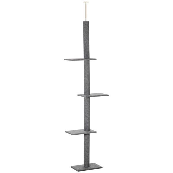 PawHut 102.25-in Grey Cat Tree