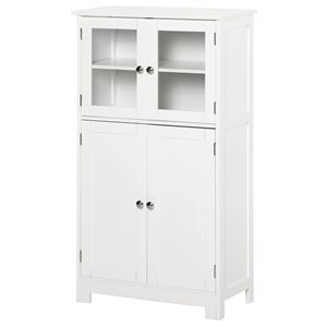 kleankin 23.5-in W x 42.75-in H x 11.75-in D White Composite Freestanding Linen Cabinet