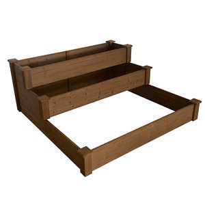 Jardinière surélevée ProYard Decor en bois foncé de 48,5 po l. x 48,5 po L. x 21,75 po h.