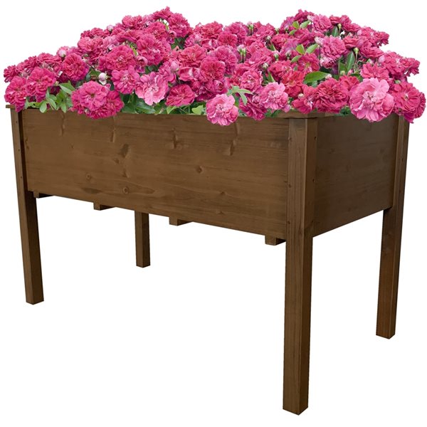 ProYard Decor 23-in W x 48.5-in L x 30-in H Dark Wood Raised Garden Planter