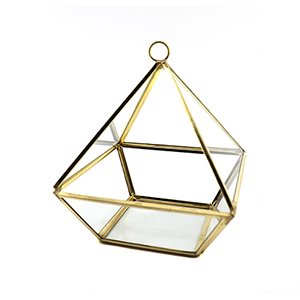 Centre de table de forme géométrique dorée de 5,5 po par Nobia