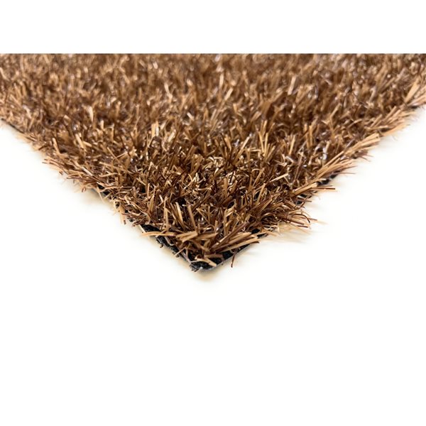 Gazon synthétique de 6,6 pi x 10 pi Diamond par Trylawnturf, brun chocolat