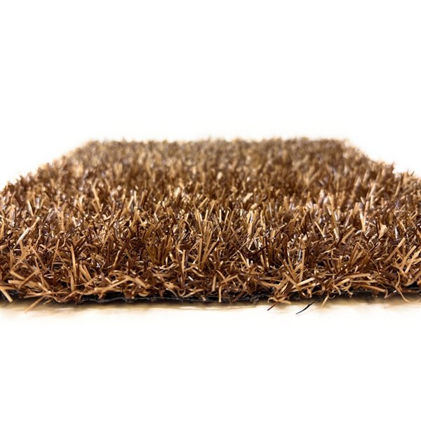 Gazon synthétique de 6,6 pi x 15 pi Diamond par Trylawnturf, brun chocolat