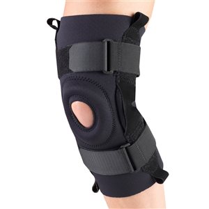 Champion Black Medium Neoprene Stabilizer Knee Pad with Hinged Bars