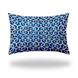Joita Home Cube Soft Royal Rectangular 24-in x 36-in Pillow Zipper Cover with Insert - Set of 2