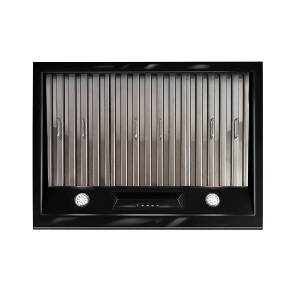 Unique Classic Retro 30-in 700 CFM Ducted Midnight Black Undercabinet Range Hood with Charcoal Filter Included