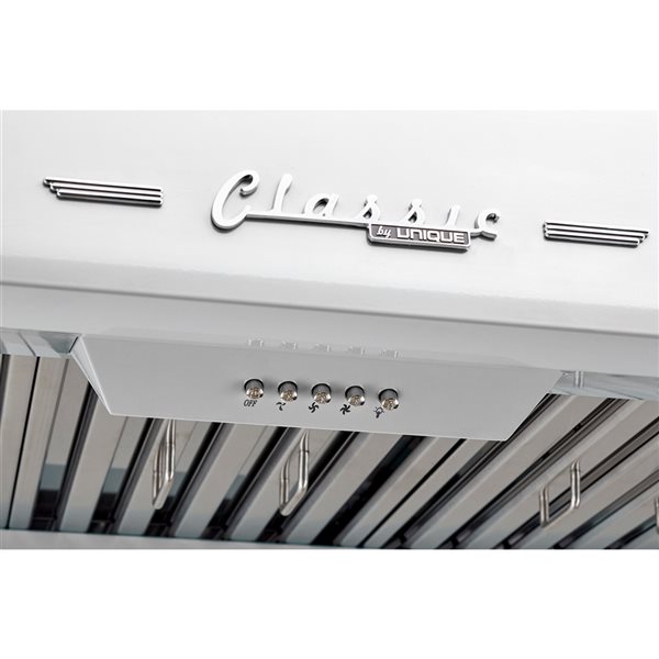 Unique Classic Retro 30-in 700 CFM Ducted Marshmallow White Undercabinet Range Hood with Charcoal Filter Included