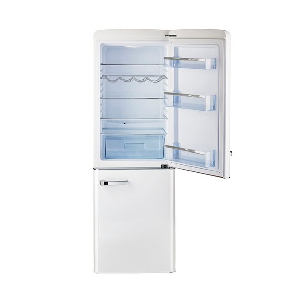 Unique Classic Retro Marshmallow White 7 cu ft 21.6 in Standard Depth Bottom Freezer Energy Star Certified Refrigerator