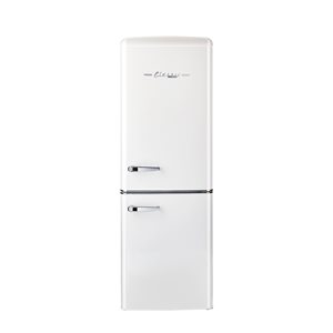 Unique Classic Retro Marshmallow White 7-cu ft 21.6-in Standard-Depth Bottom-Freezer Energy Star Certified Refrigerator