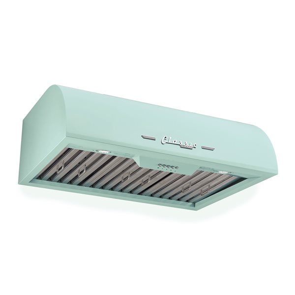 Unique Classic Retro 30-in 700 CFM Ducted Summer Mint Green Undercabinet Range Hood with Charcoal Filter Included