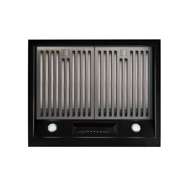 Unique Classic Retro 24-in 500 CFM Ducted Midnight Black Undercabinet Range Hood with Charcoal Filter Included