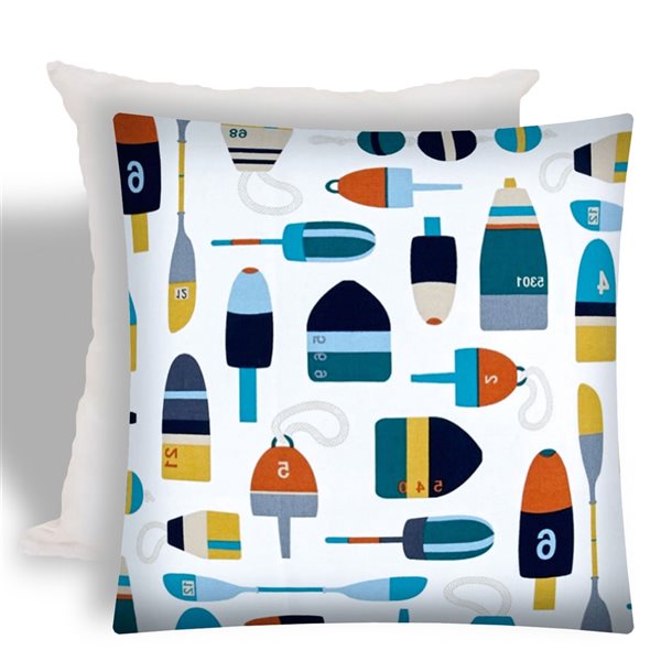 Joita Home 17in W x 17in L Square Indoor/Outdoor Buoy White Zippered