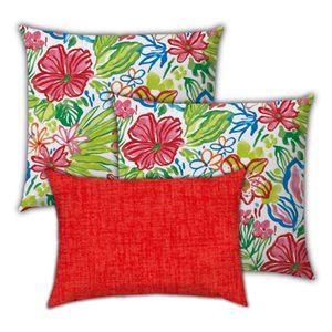 Joita Home 19-in W x 19-in L Square Indoor Tropical Fruit Salad Zippered Pillow and Lumbar Pillow Covers - Set of 3