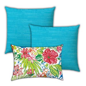 Joita Home 19-in W x 19-in L Square Indoor Waterfall Foliage Zippered Pillow and Lumbar Pillow Covers - Set of 3