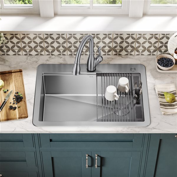 Delta Lorelai 30 In Top Mount Single Bowl Kitchen Sink 95a932 30s Ss Rona