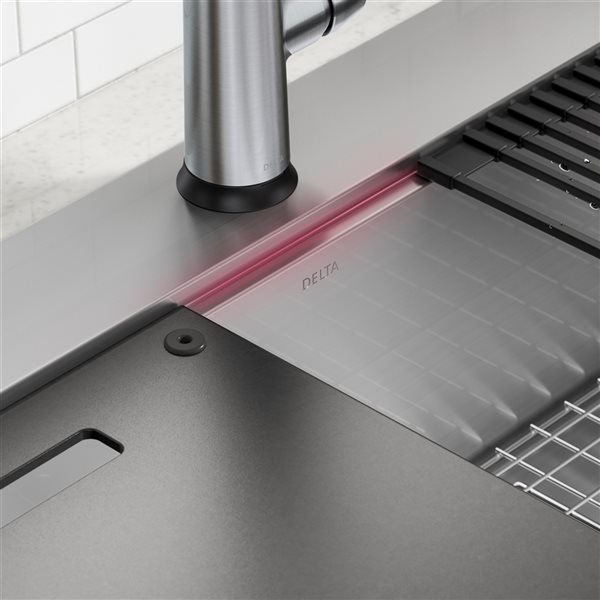 Delta Rivet 25-in Stainless Steel Top Mount Single Bowl Kitchen Sink