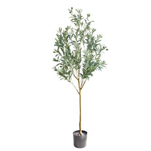 Hudson Home 63-in Green Artificial Olive Tree