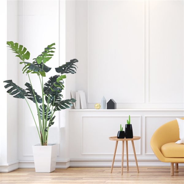 Hudson Home 70.8-in Green Artificial Monstera Plant